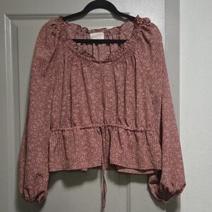 Universal Thread Mauve Blouse with Tie Waist